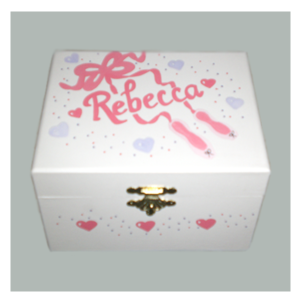 Handpainted Jewelry Box With Ballerina Offwhite