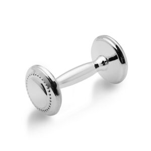 Sterling Silver Beaded Dumbbell Rattle