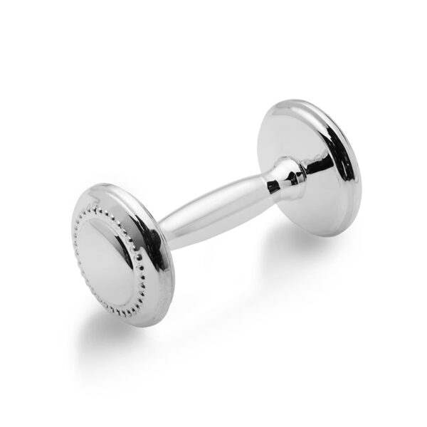 Sterling Silver Beaded Dumbbell Rattle